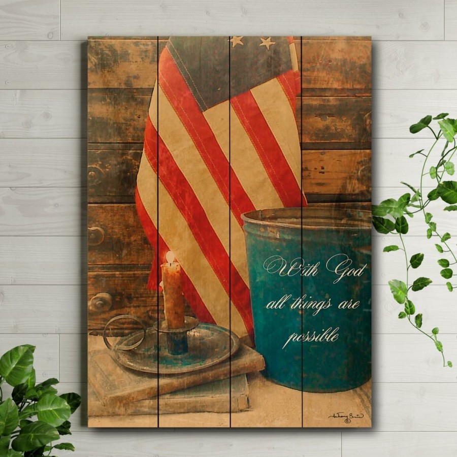 Holiday * | With Discount Courtside Market With God All Things Are Possible Pallet 12 X 16