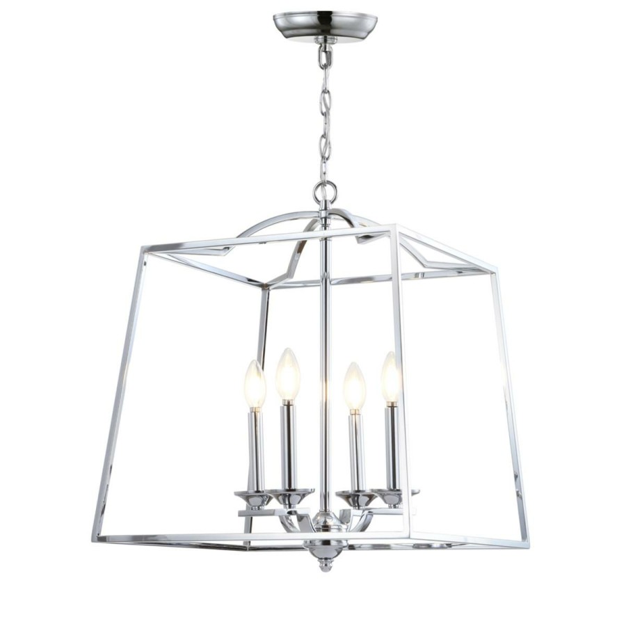 Ceiling Lighting * | Jonathan Y Chrome Gloria 19 4-Light Metal Led Pendant Good Quality