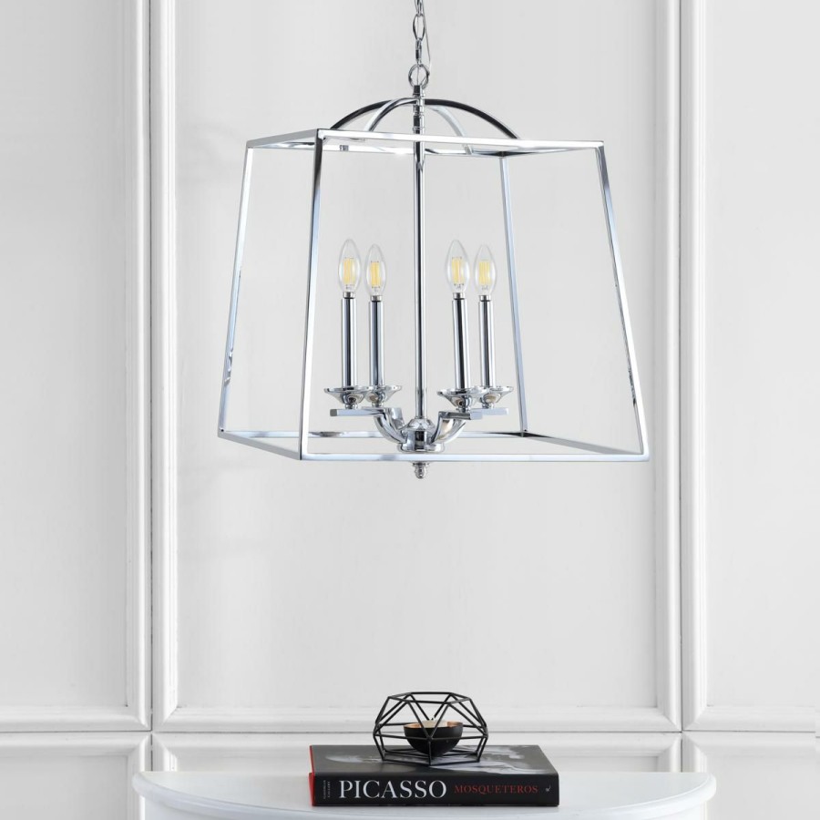 Ceiling Lighting * | Jonathan Y Chrome Gloria 19 4-Light Metal Led Pendant Good Quality