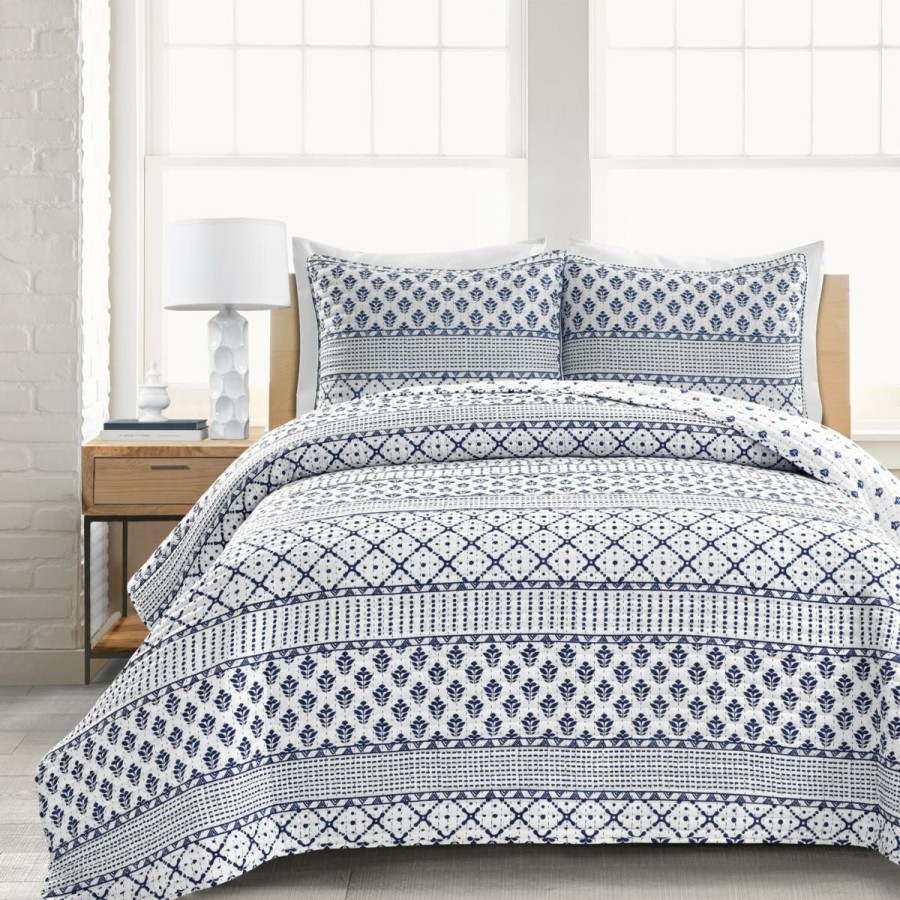 Quilts & Bedspreads * | Special Design Lush Decor Monique Stripe Quilt 3-Piece Set Full/Queen