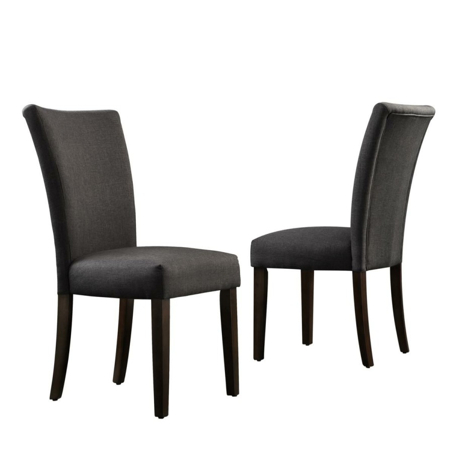 Furniture * | Discount Store Home Origin Harper Parson Chair In Dark Grey Set Of 2