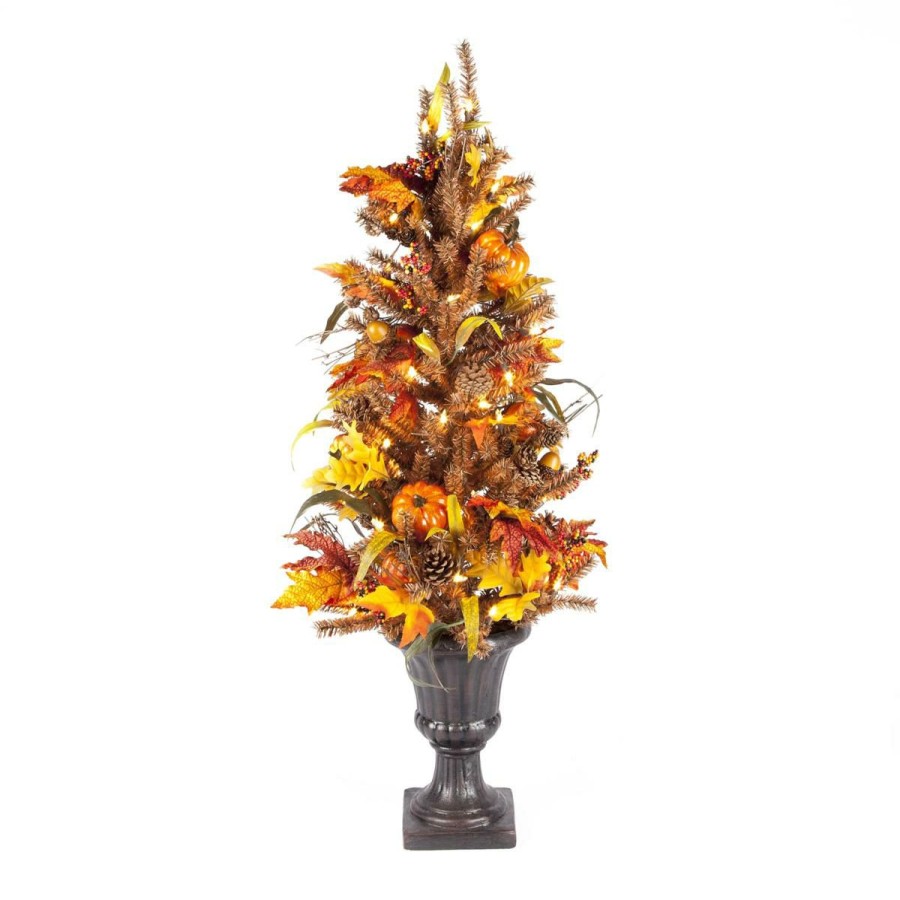 Holiday * | Gerson 46 H Harvest Tree W/Pumpkins, Pinecones&Berries W/50 Lights Original Model