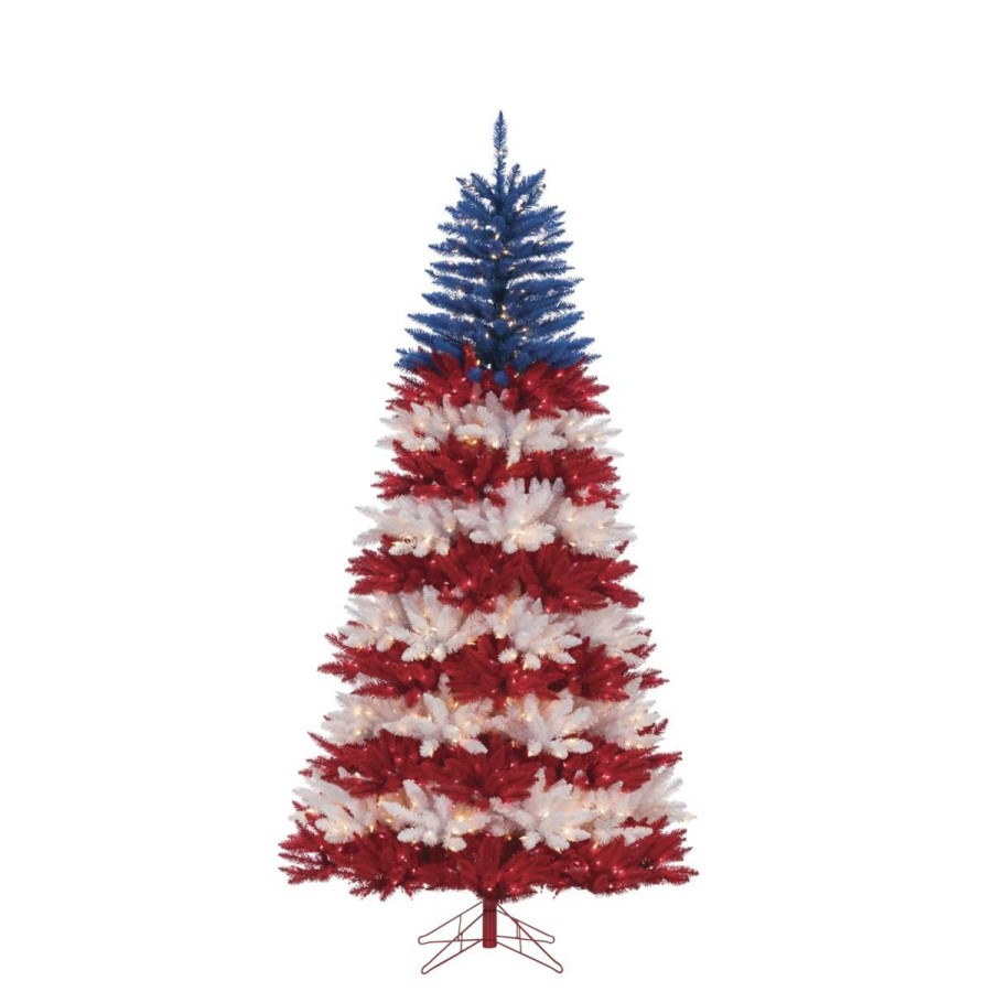 Holiday * | The Latest Fashion The Gerson Company 7.5'Patriotic America Tree In Red, White And Blue