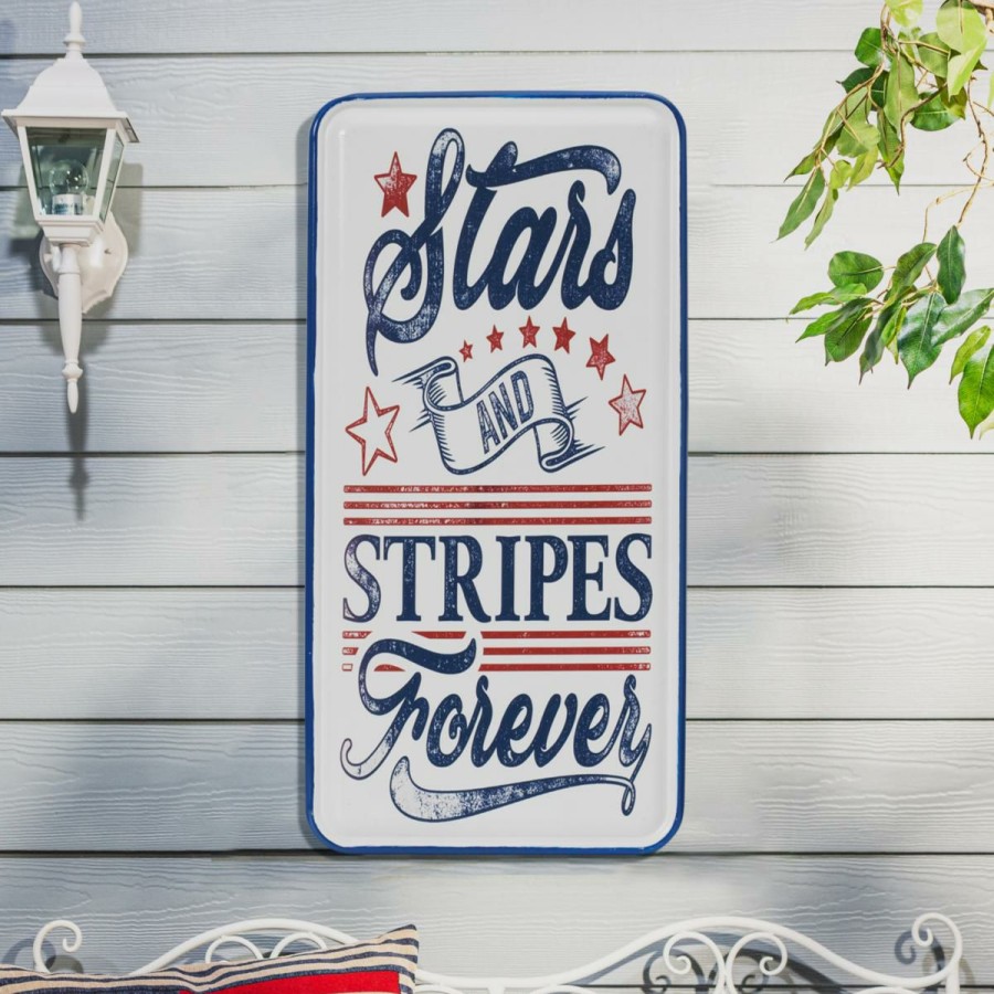 Holiday * | Discount Store The Gerson Company Assorted 23.8 Americana Wall Signs Set Of 3