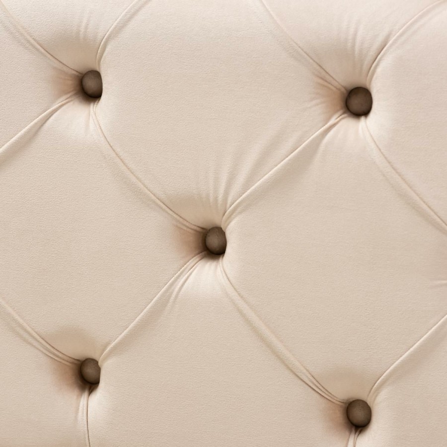 Furniture * | Excellent Wholesale Interiors Jasmine Velvet Upholstered Button Tufted Ottoman