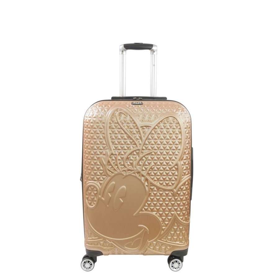 Luggage & Travel Accessories * | Ful Disney Minnie Mouse 25 Hard Sided Rolling Luggage, Taupe Less Expensive