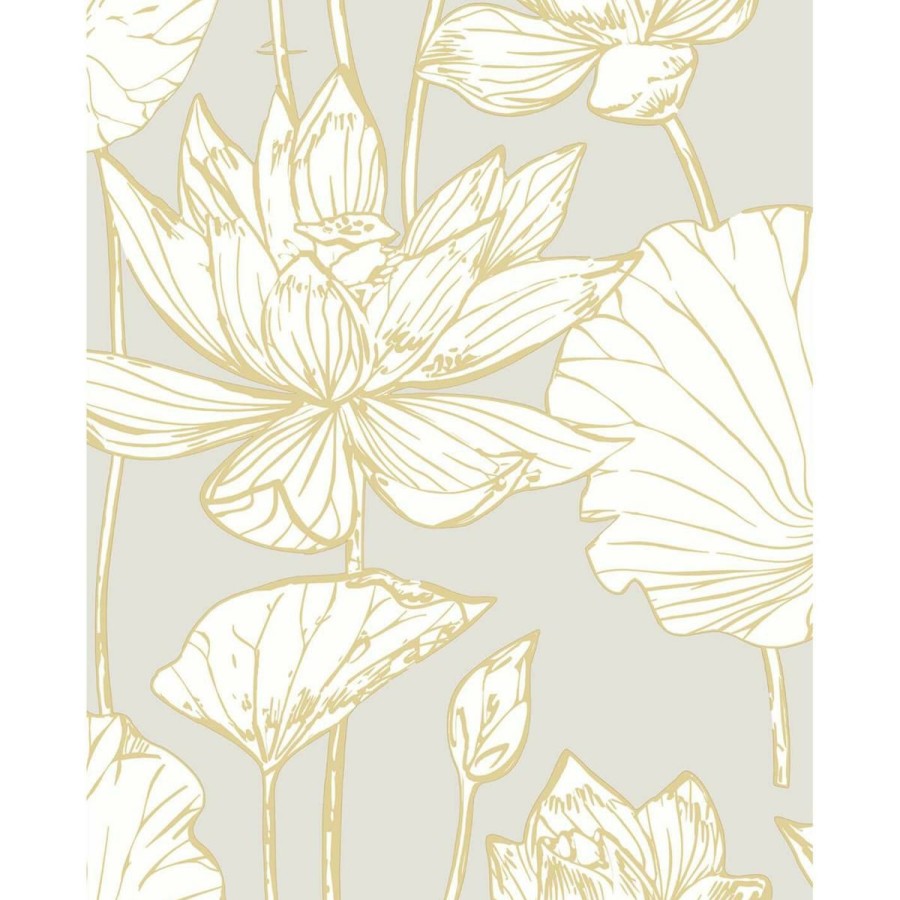 Wall Decor * | Quality Guarantee Nextwall Lotus Floral Peel And Stick Wallpaper