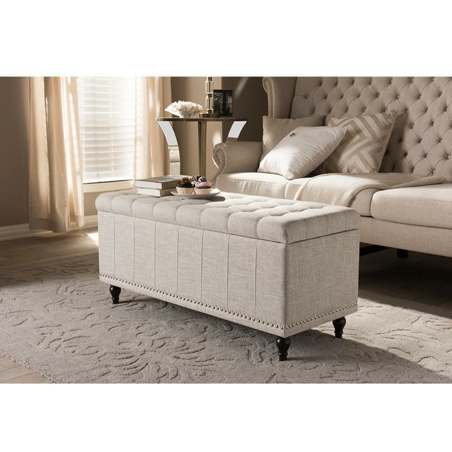 Furniture * | Kaylee Fabric Upholstered Button-Tufting Storage Ottoman Bench Promotions