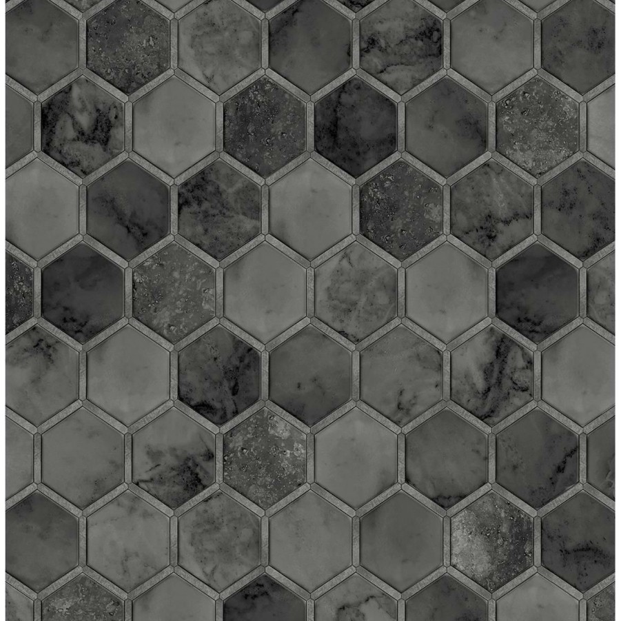 Wall Decor * | Limit Offer Nextwall Inlay Hexagon Peel And Stick Wallpaper