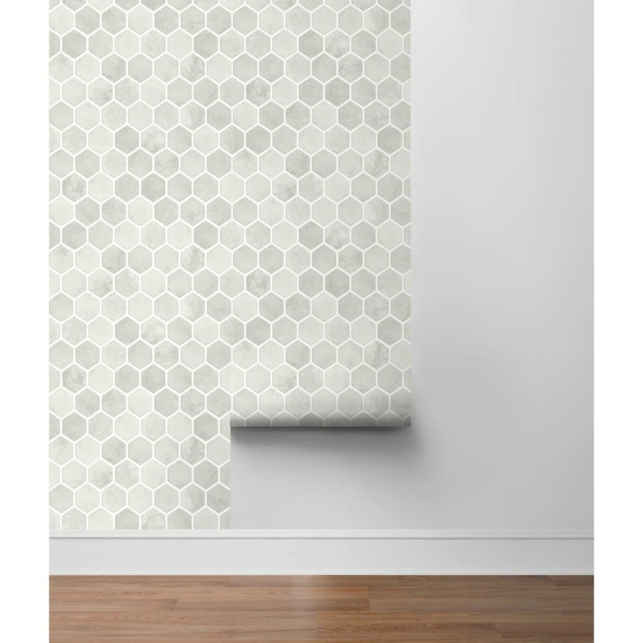 Wall Decor * | Limit Offer Nextwall Inlay Hexagon Peel And Stick Wallpaper