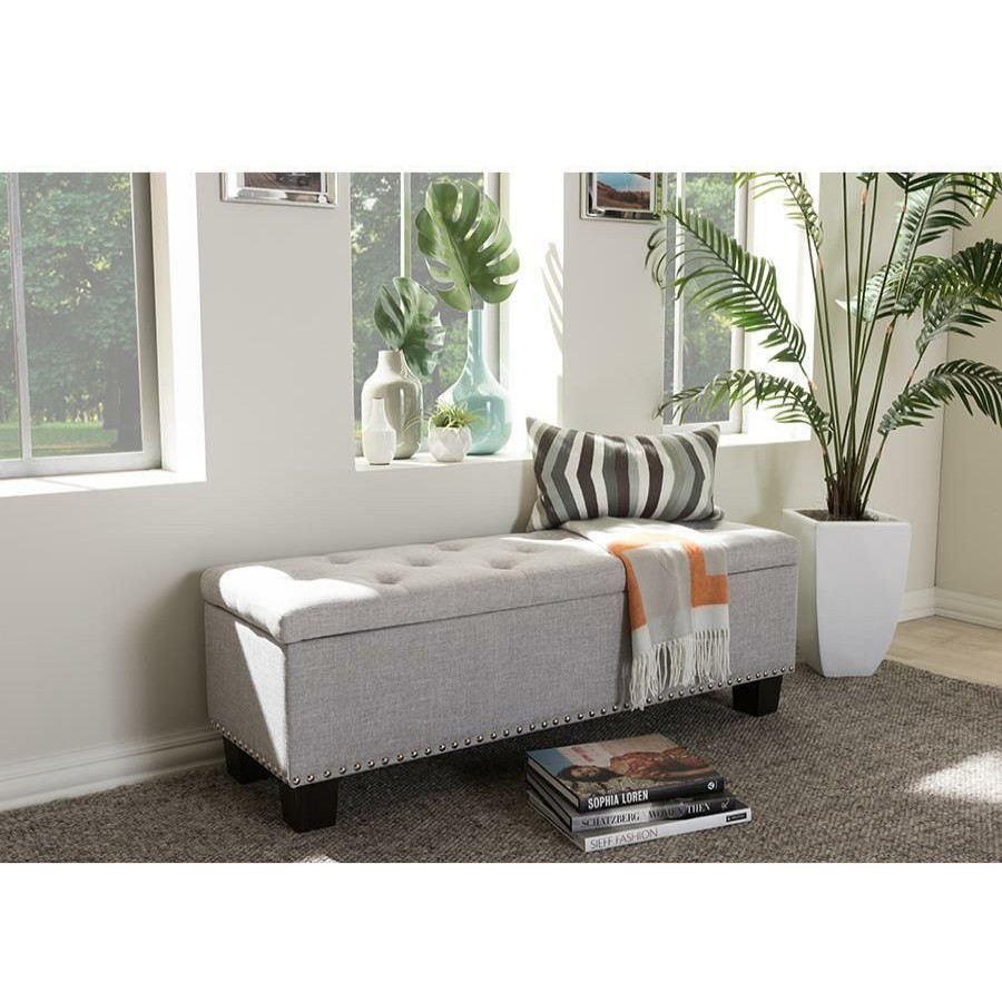 Furniture * | Hannah Fabric Upholstered Button-Tufting Storage Ottoman Bench Absolute Quality