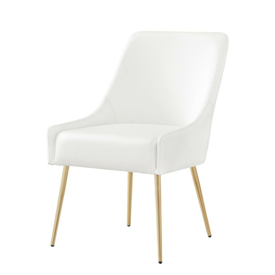 Furniture * | Fantastic Model Inspired Home Leather Dining Chair, Set Of 2 Marielli White