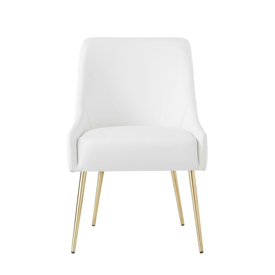 Furniture * | Fantastic Model Inspired Home Leather Dining Chair, Set Of 2 Marielli White