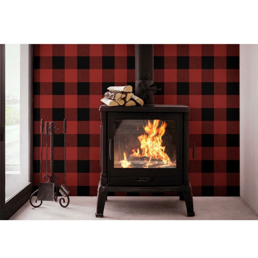 Wall Decor * | Sale Merchandise Nextwall Peel And Stick Wallpaper Buffalo Plaid