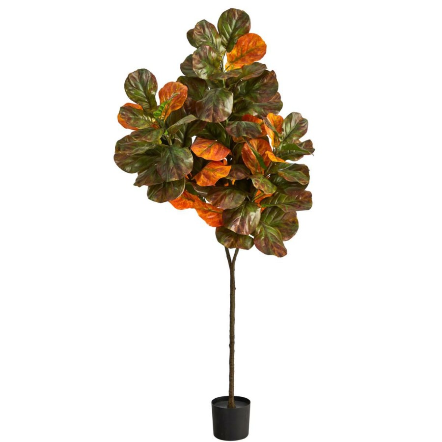 Holiday * | 6' Autumn Fiddle Leaf Artificial Tree Sells Cheap