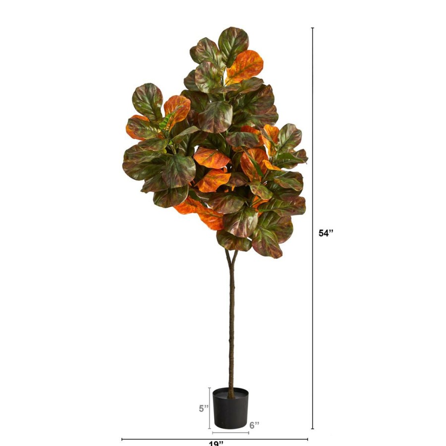 Holiday * | 6' Autumn Fiddle Leaf Artificial Tree Sells Cheap