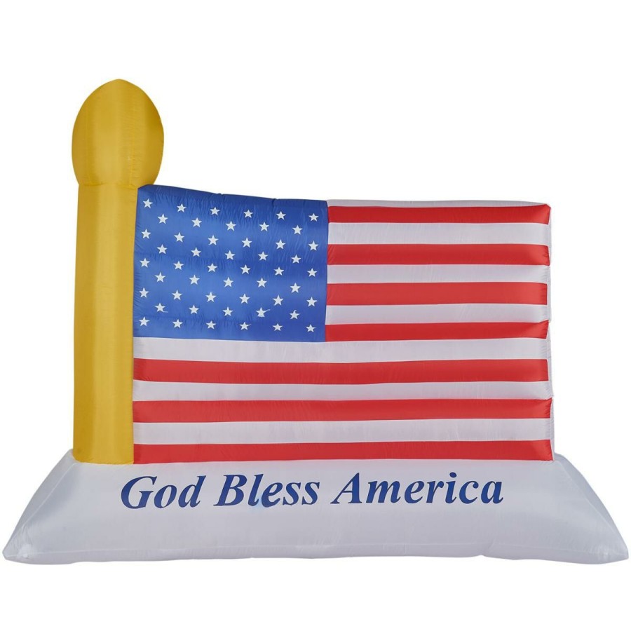 Holiday * | Limit Offer Fraser Hill Farm 10'Inflatable American Flag W/ Lights&Storage Bag