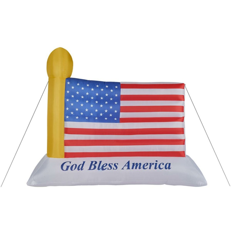 Holiday * | Limit Offer Fraser Hill Farm 10'Inflatable American Flag W/ Lights&Storage Bag