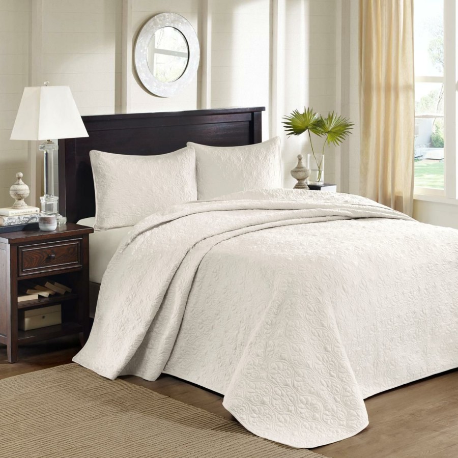 Quilts & Bedspreads * | Glamor Model Madison Park Quebec Queen Quilted Bedspread Set Ivory