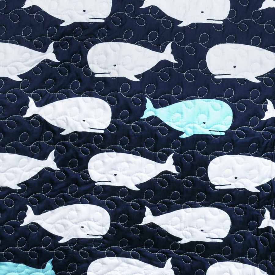 Quilts & Bedspreads * | Lush Decor Whale Quilt Navy 5-Piece Set Full/Queen Online Discount