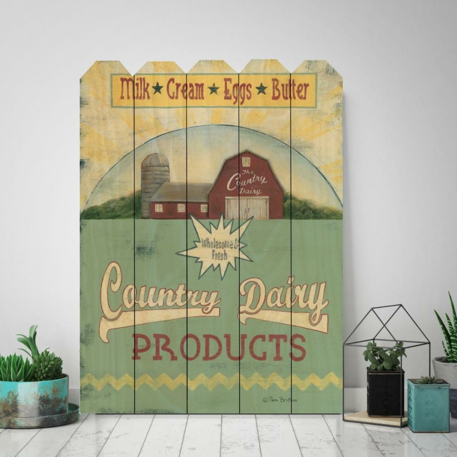 Holiday * | Reduced Price Courtside Market Country Dairy I Wood Picket 9 X 12