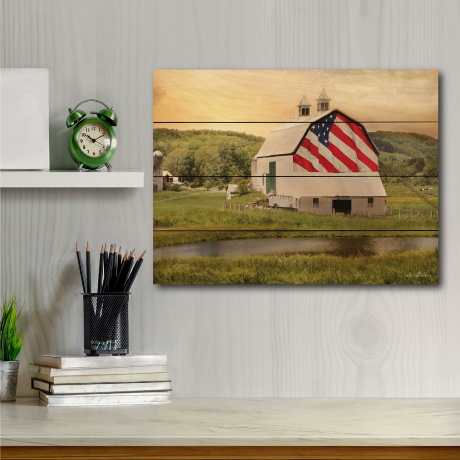 Holiday * | With Discount Courtside Market Flag Barn Wood Pallet 12 X 16