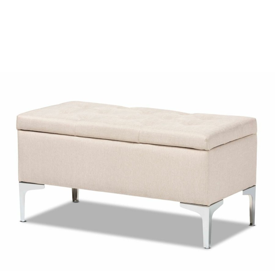 Furniture * | Attractive Model Wholesale Interiors Mabel Fabric Upholstered Storage Ottoman