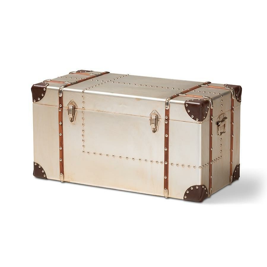 Furniture * | Bechet Metal Storage Trunk Limited Edition