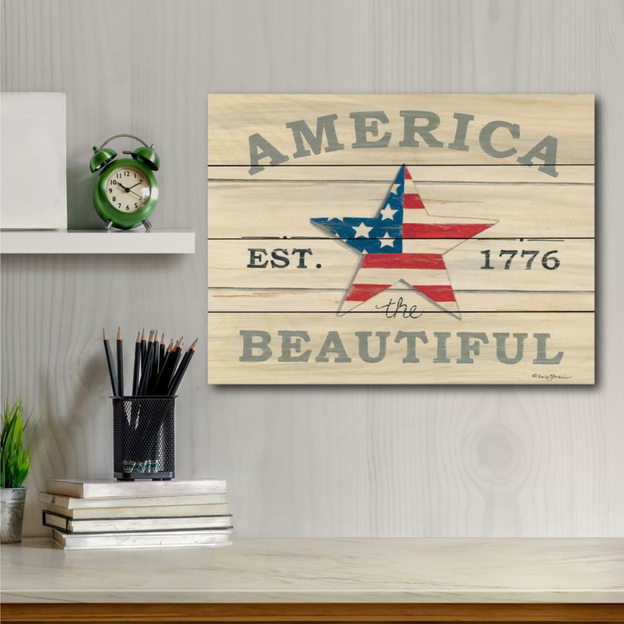 Holiday * | Limit Offer Courtside Market America The Beautiful Star Wood Pallet 16 X 20