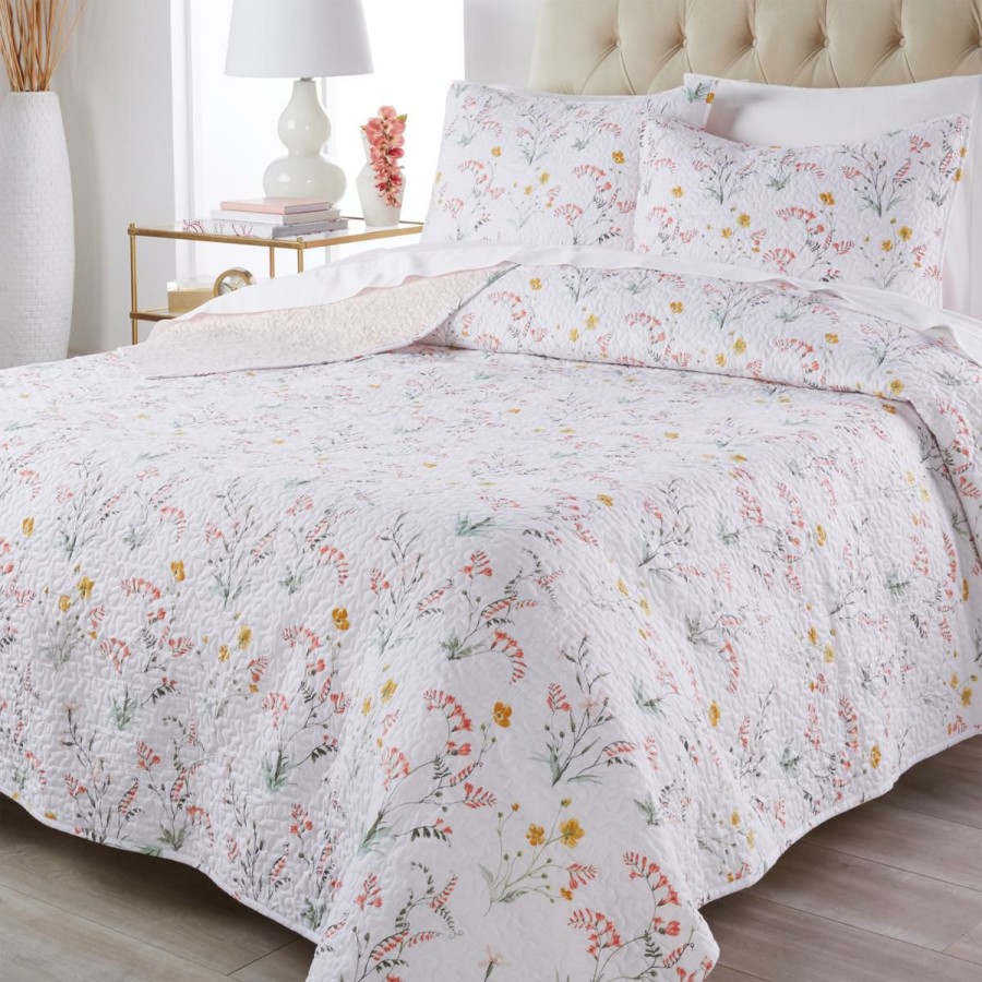 Quilts & Bedspreads * | Cottage Collection 100% Cotton Floral Printed Quilt Set Limited Edition