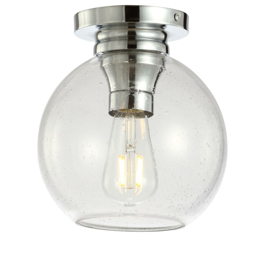 Ceiling Lighting * | Jonathan Y Atlas 7.75 Metal&Bubbled Glass Led Flush Mount Light On Sale