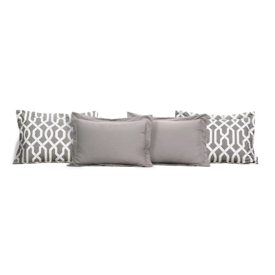 Quilts & Bedspreads * | Attractive Model Lush Decor Edward Trellis Gray 6Pc Daybed Cover Set 39 75