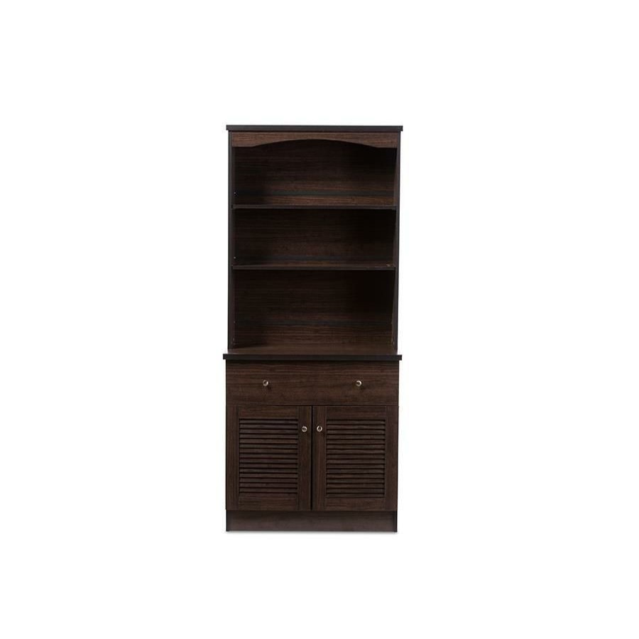 Furniture * | With Discount Wholesale Interiors Agni Wood Kitchen Cabinet Hutch