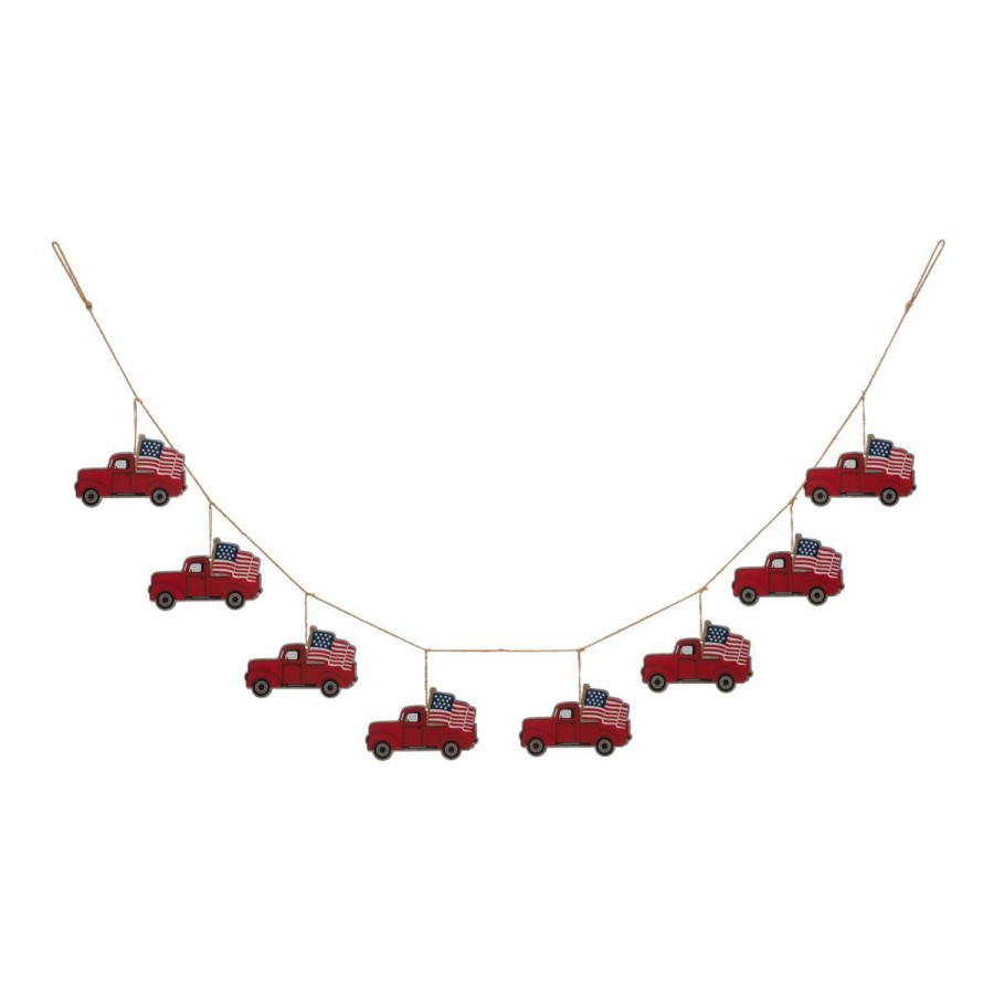 Holiday * | With Discount Glitzhome 72 Galvanized Truck Garland