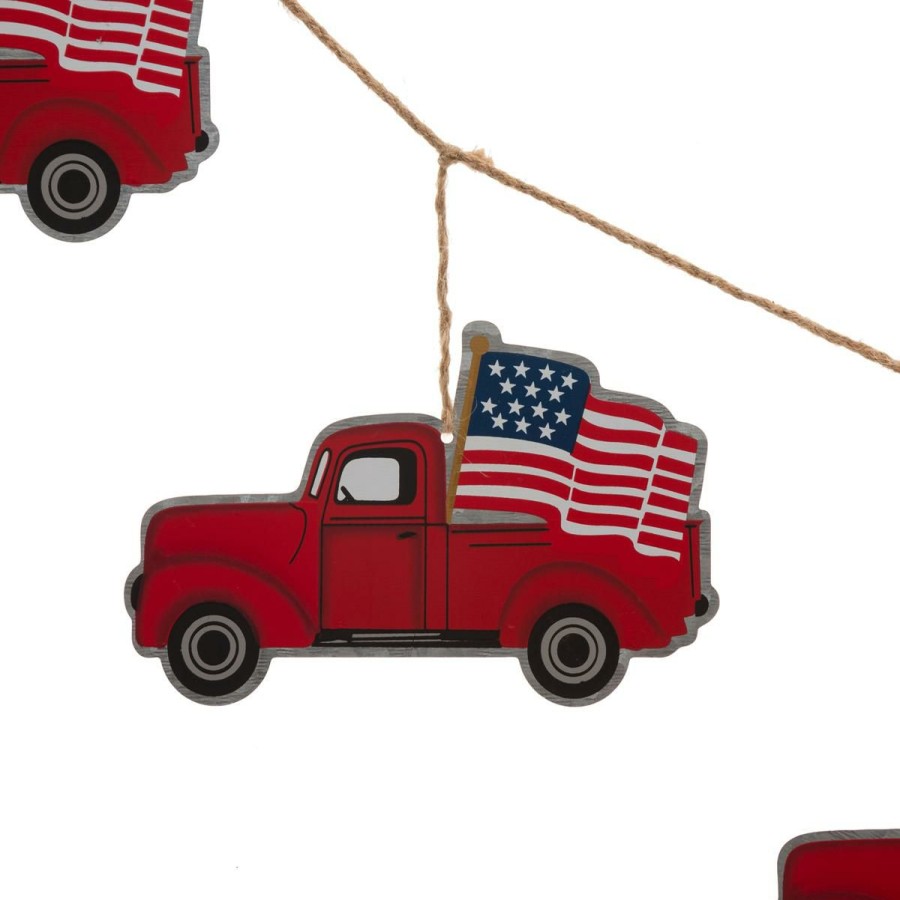 Holiday * | With Discount Glitzhome 72 Galvanized Truck Garland