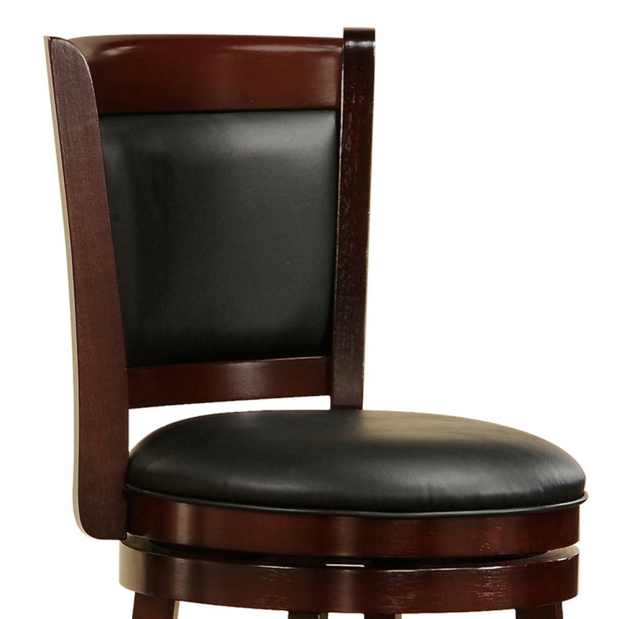 Furniture * | Top Selling 24 Cherry Swivel And Padded-Back Counter-Height Chair