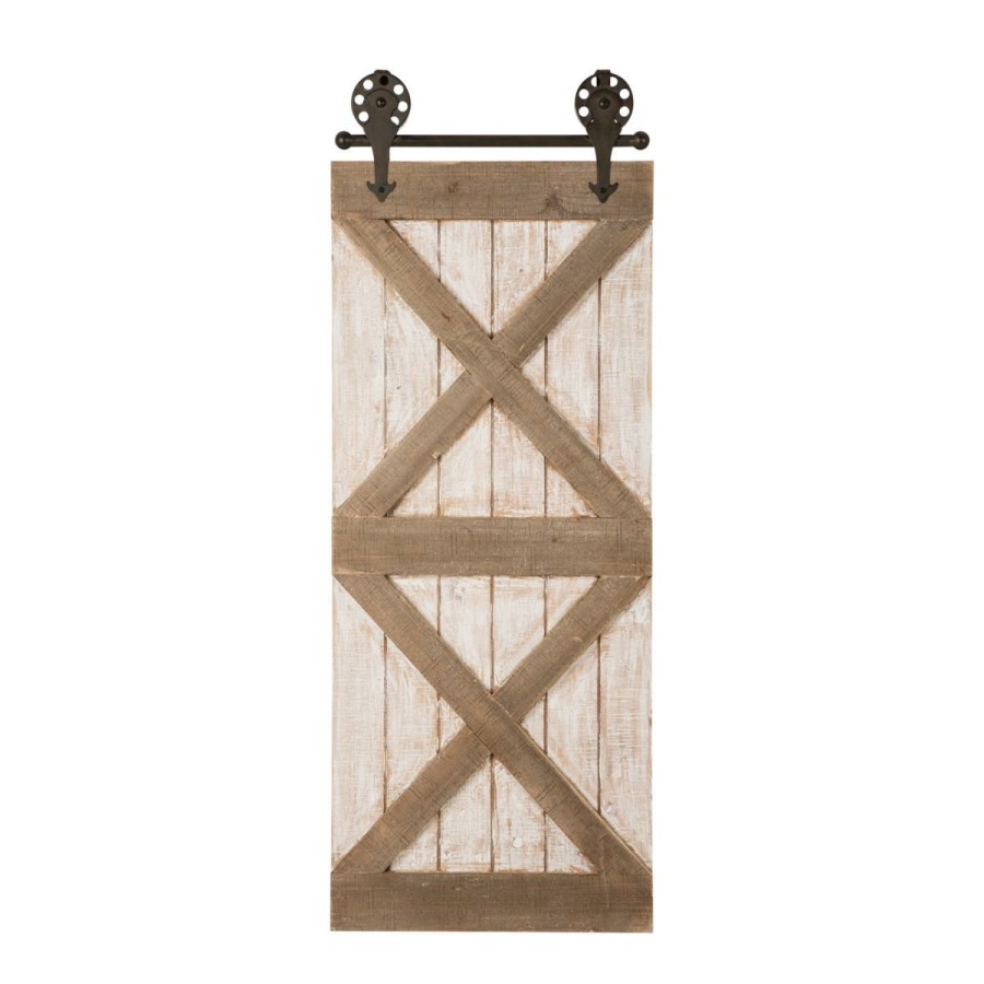 Wall Decor * | Attractive Model Glitzhome 35.25 Farmhouse Wooden Barn Door Wall Decor