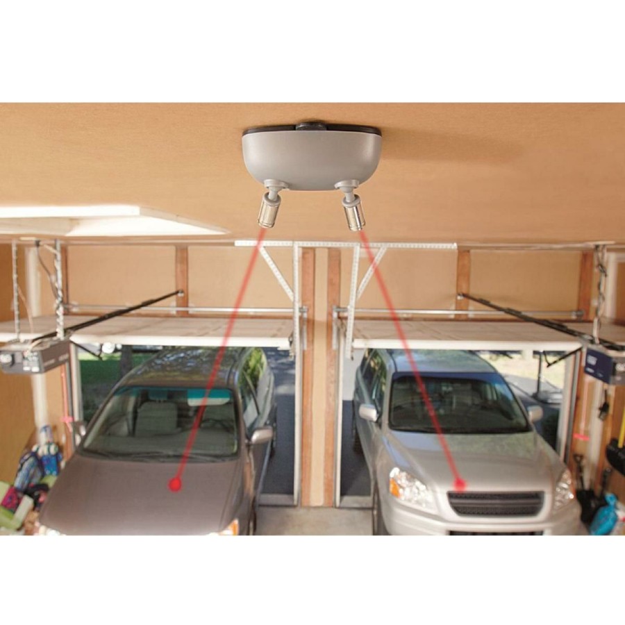 Home Improvement * | Maxsa Innovations Battery Powered Dual Garage Laser Park Silver On Sale