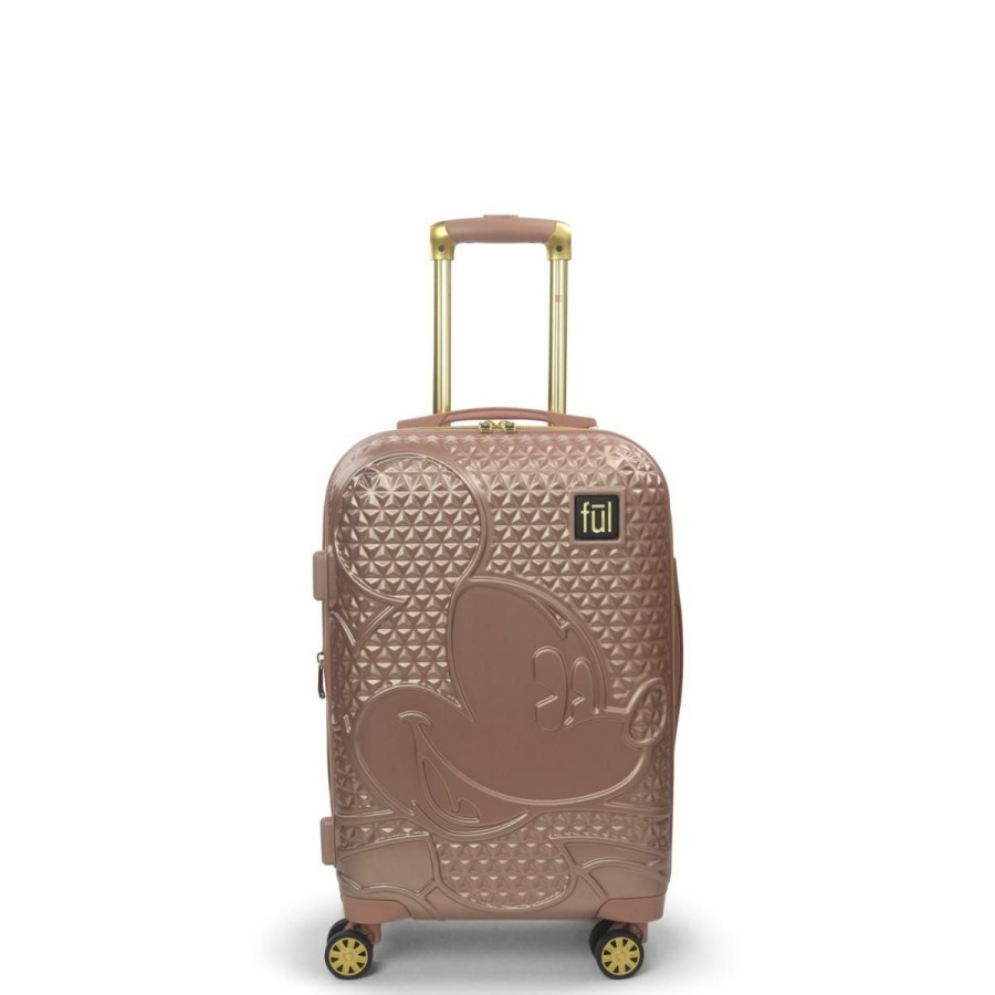 Luggage & Travel Accessories * | Ful Disney Mickey Mouse 21-Inch Hard Sided Rolling Luggage, Rose Gold Limited Edition