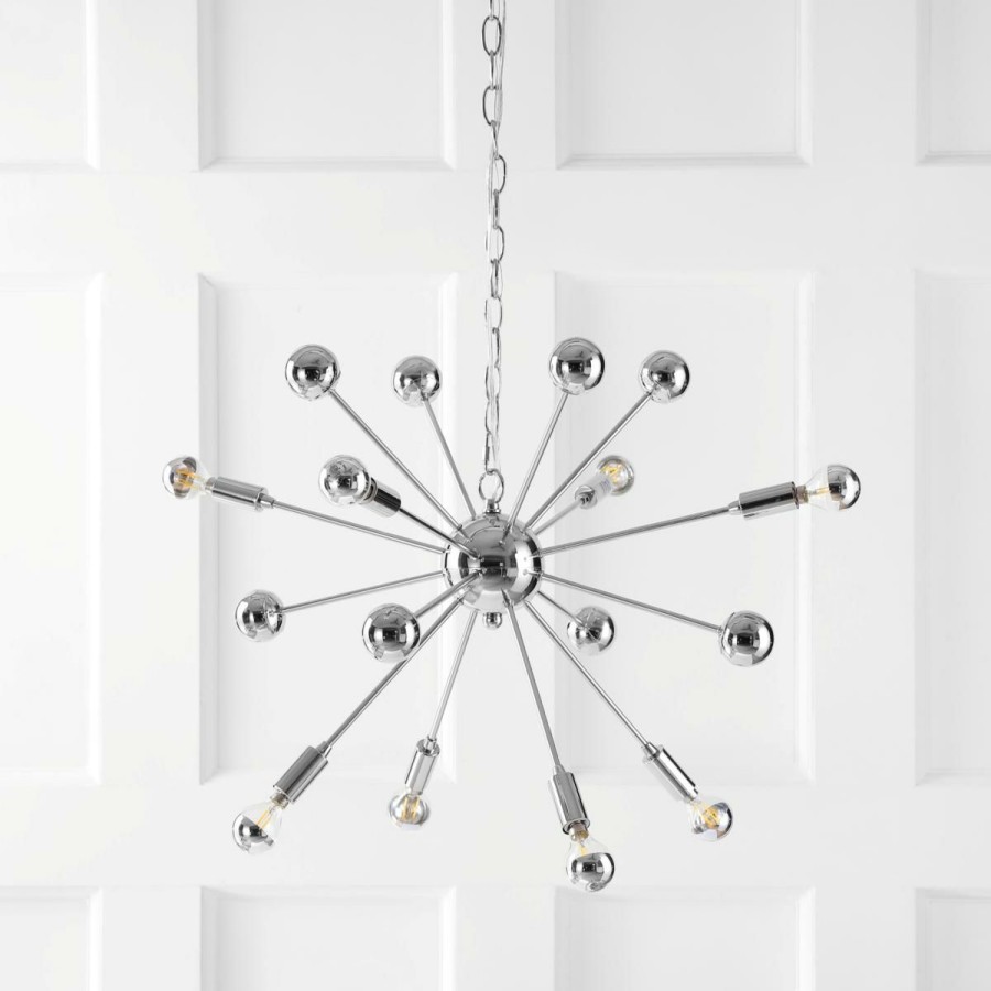 Ceiling Lighting * | Jonathan Y Chrome Glenn 22.5 8-Light Metal Sputnik-Style Chandelier On Sale