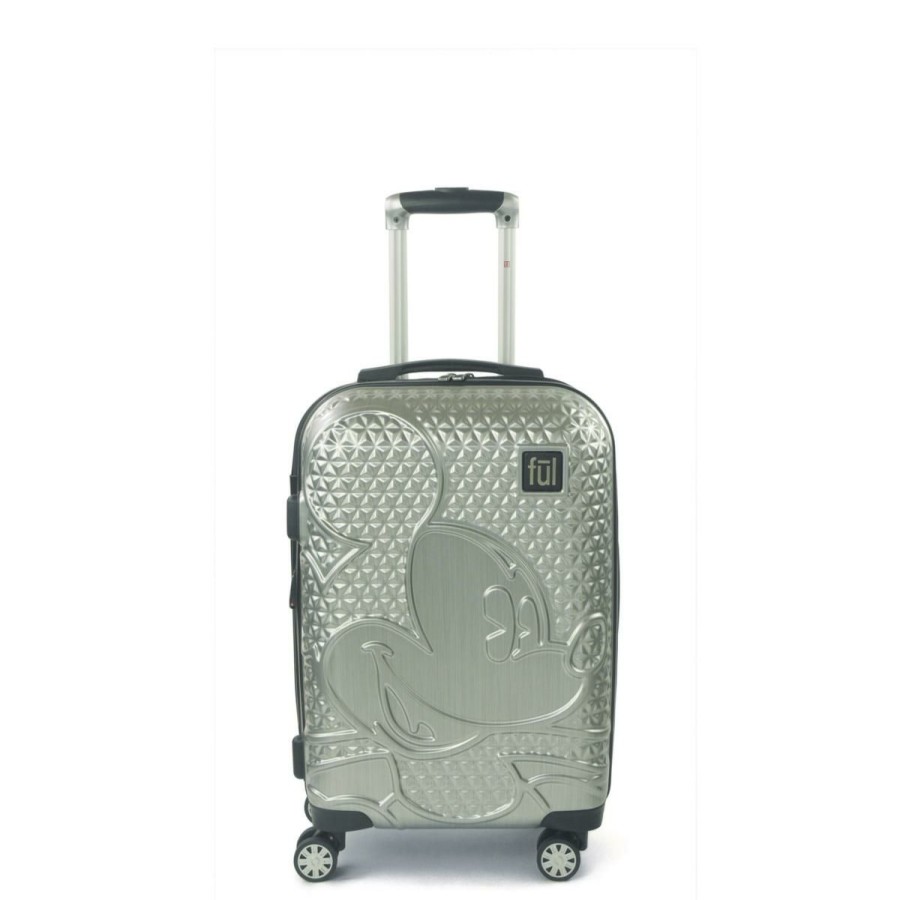 Luggage & Travel Accessories * | Ful Disney Mickey Mouse 21 Hard Sided Rolling Luggage, Silver Superior Style