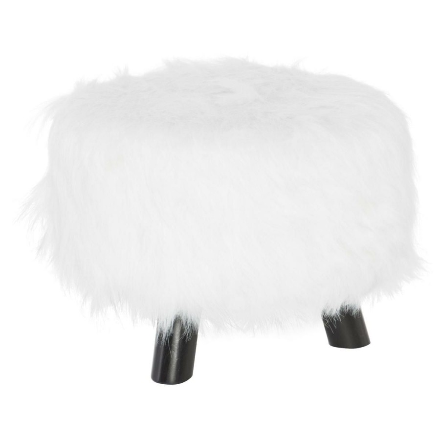 Furniture * | Fantastic Model Linon Home Avery Faux Fur Stool