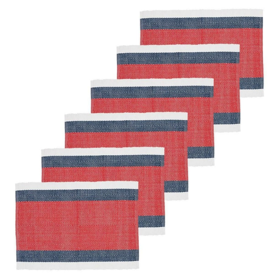 Holiday * | New C&F Home Liberty Stripe 4Th Of July Placemat Set Of 6