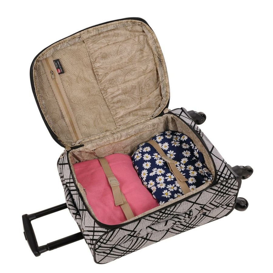 Luggage & Travel Accessories * | American Flyer Silver Stripes 5-Piece Spinner Luggage Set At The Best Price