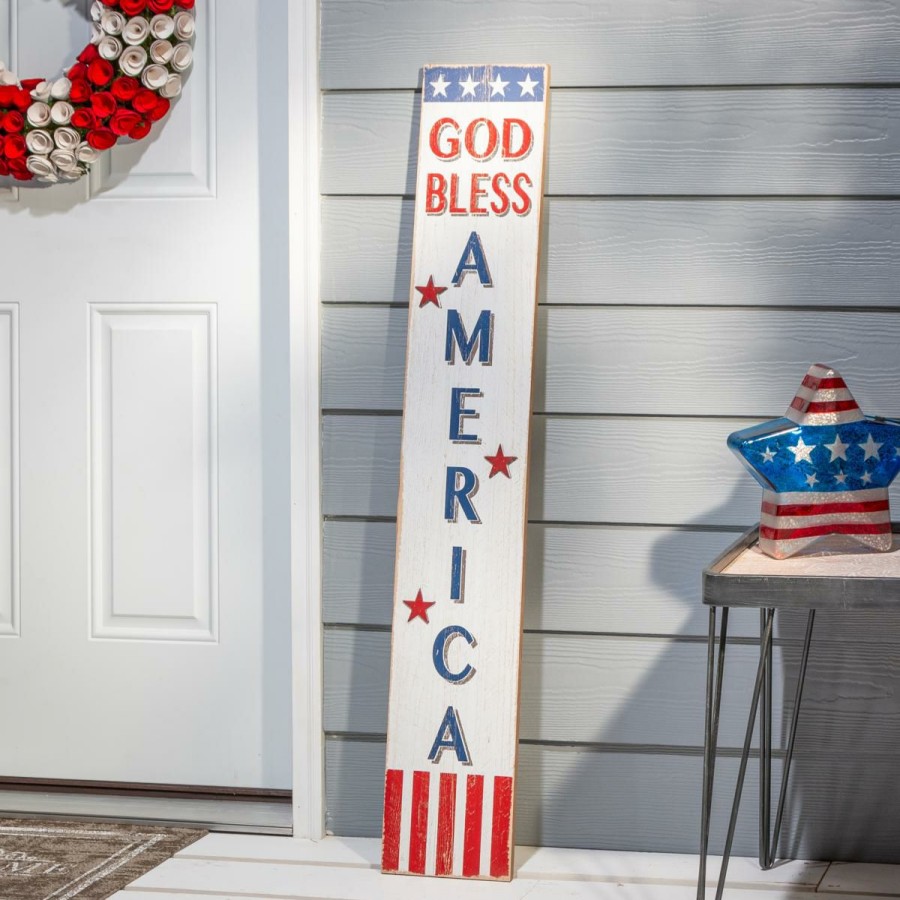 Wall Decor * | Gerson Assorted Wooden Americana Home Decor 3-Pack Superior Style