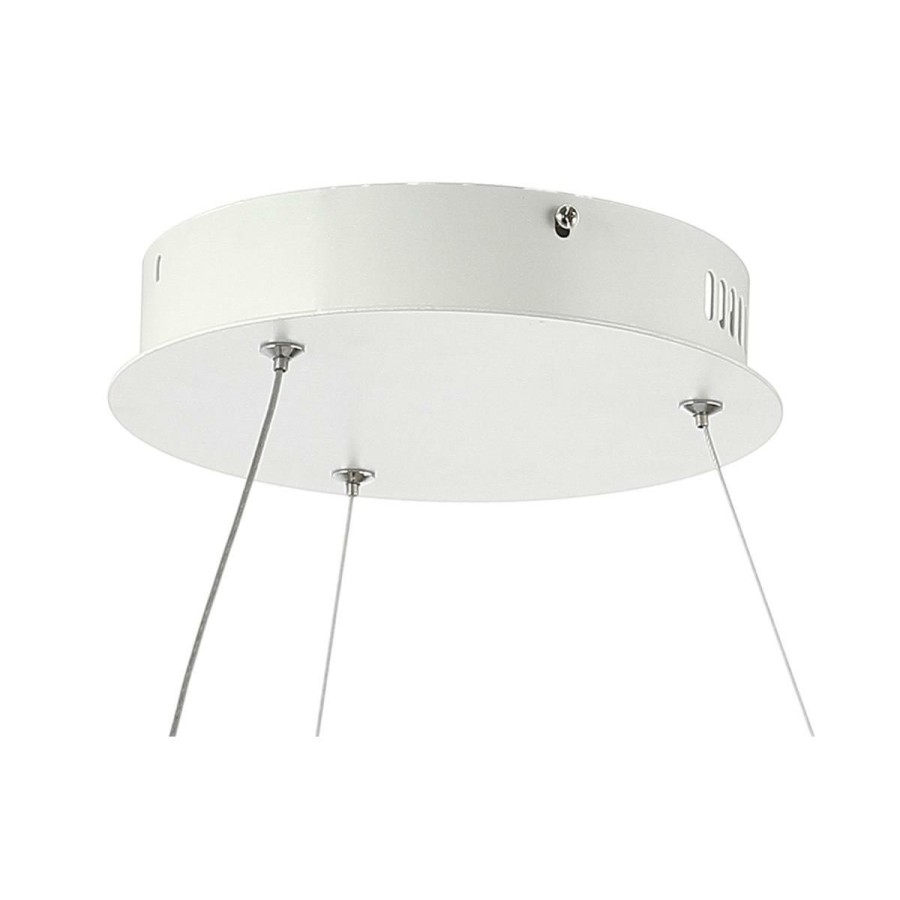 Ceiling Lighting * | Jonathan Y Matte White Baxter 23.5 Integrated Led Metal Hoop Pendant Sells Cheap