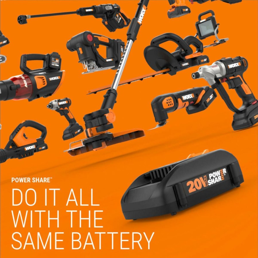 Home Improvement * | Worx Power Share 20V High Pressure Multi Function Inflator At Unbeatable Price