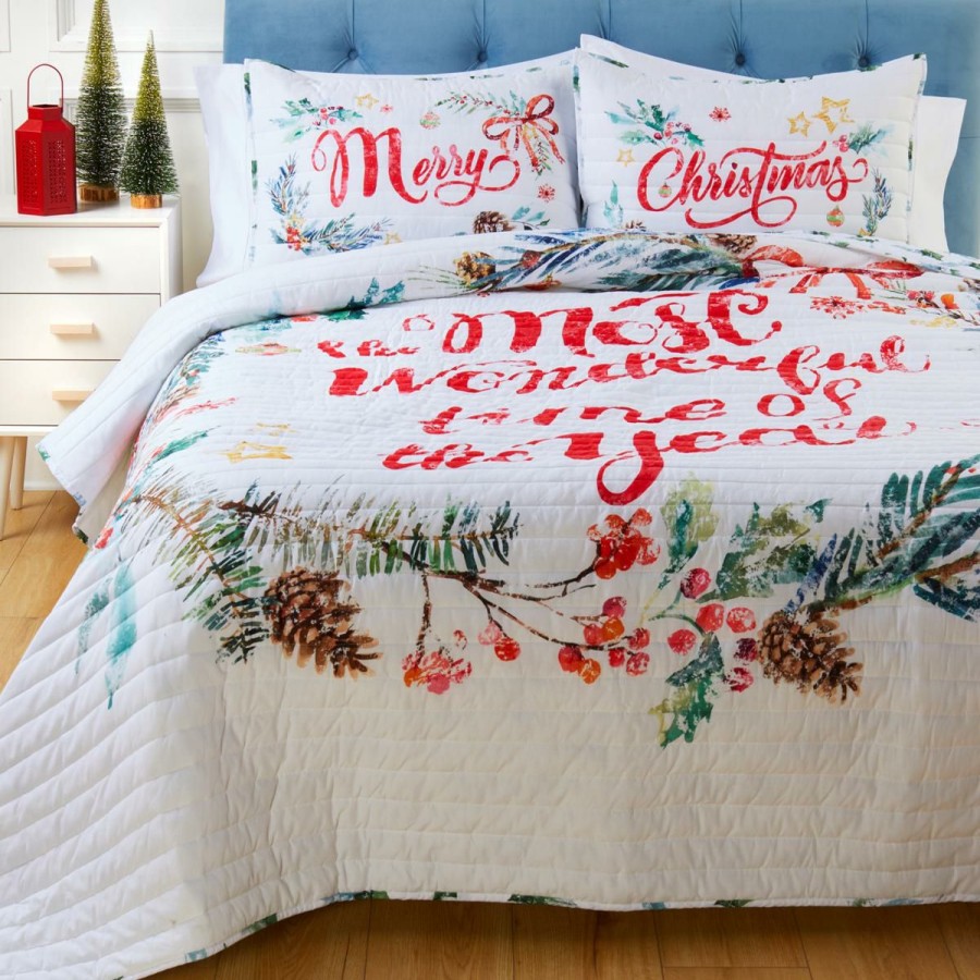 Quilts & Bedspreads * | Absolute Quality "As Is" Emryn House 3-Piece Cotton Holiday Quilt Set