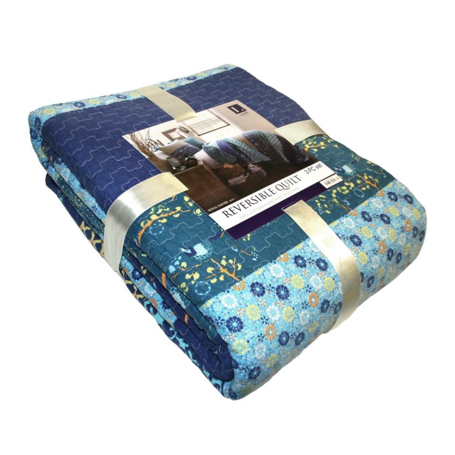 Quilts & Bedspreads * | Glamor Model Lush Decor Royal Empire Quilt Peacock3Pc Set Full/Queen