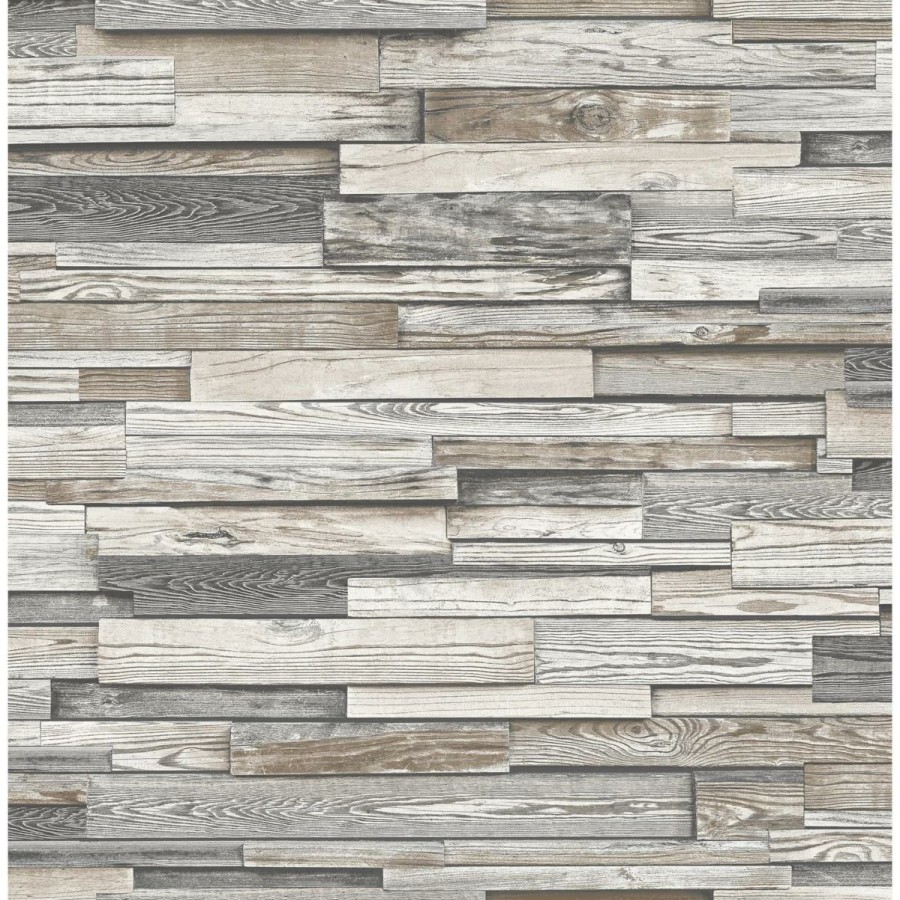 Wall Decor * | Cheap Nextwall Reclaimed Faux Wood Plank Peel And Stick Wallpaper Carob